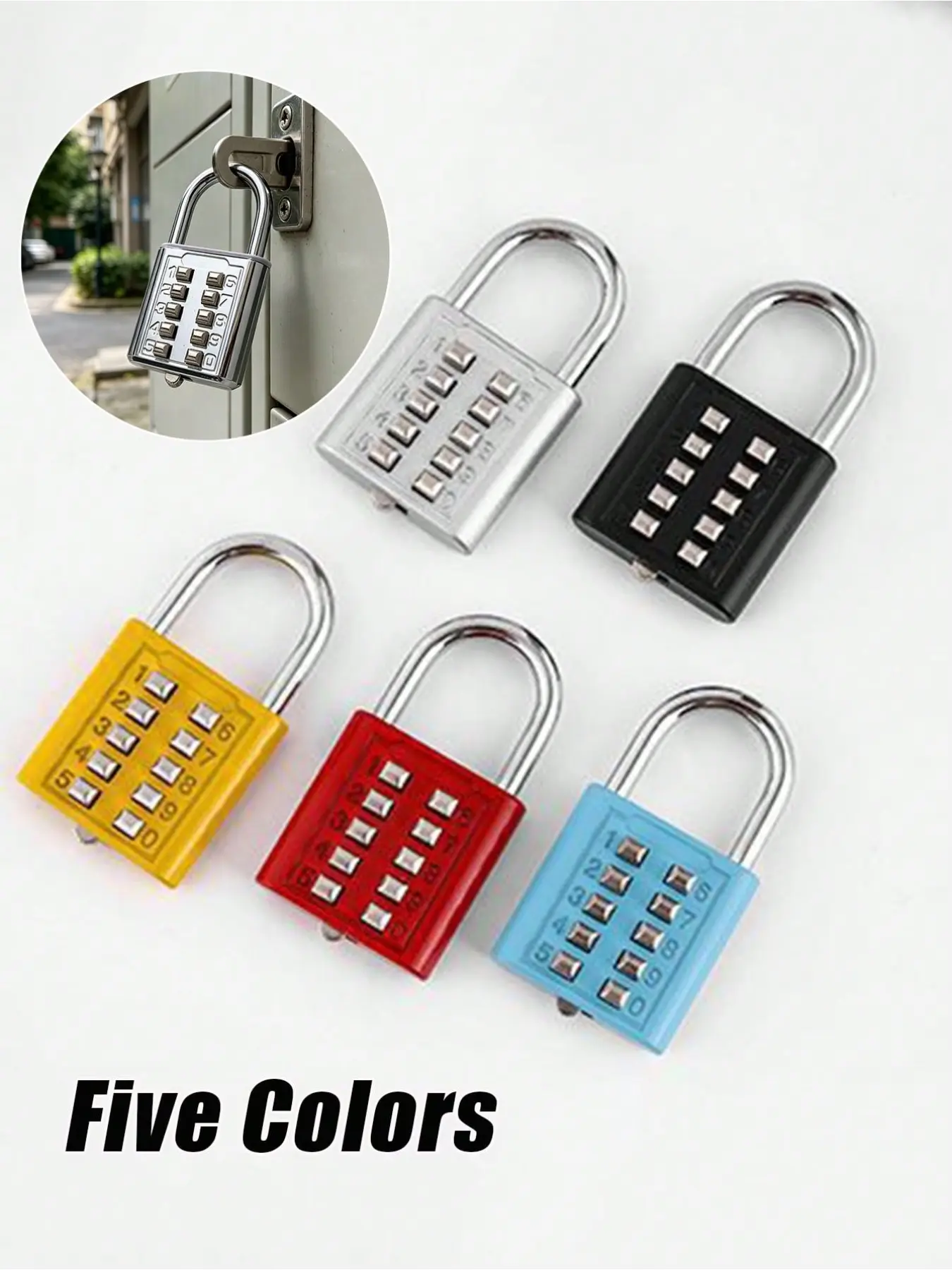 Digital combination lock, keyless, waterproof, Weather resistant padlock, suitable for suitcases, pencil cases, backpacks, Cartoon padlock suitable for outdoor travel, student dorms, cabinets, drawers, lockers