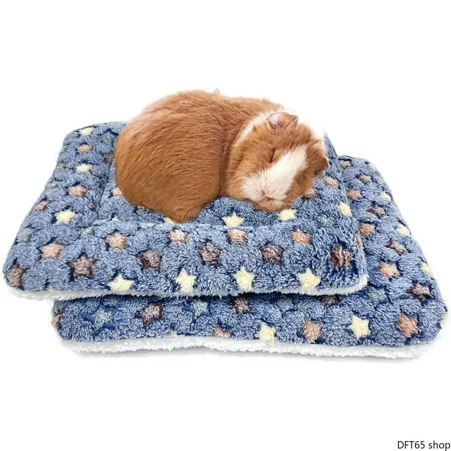 Soft Thick Fleece Warm Small Animal Winter Sleeping Mattress Washable Plush Fabric Cozy Cushion For Rabbits Guinea Pigs Hedgehogs Squirrels Indoor Small Pet Resting Bedding Accessory