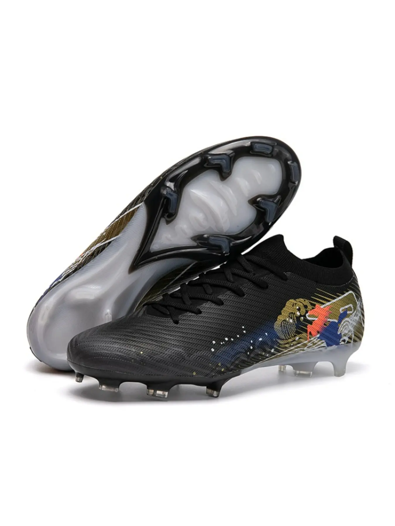 New Boys' Youth Student Fg Grass Ag Long Spike Soccer Shoes, Lightweight Speed Training Cleats, Suitable for Young Players, Soccer Boots, Football Shoes