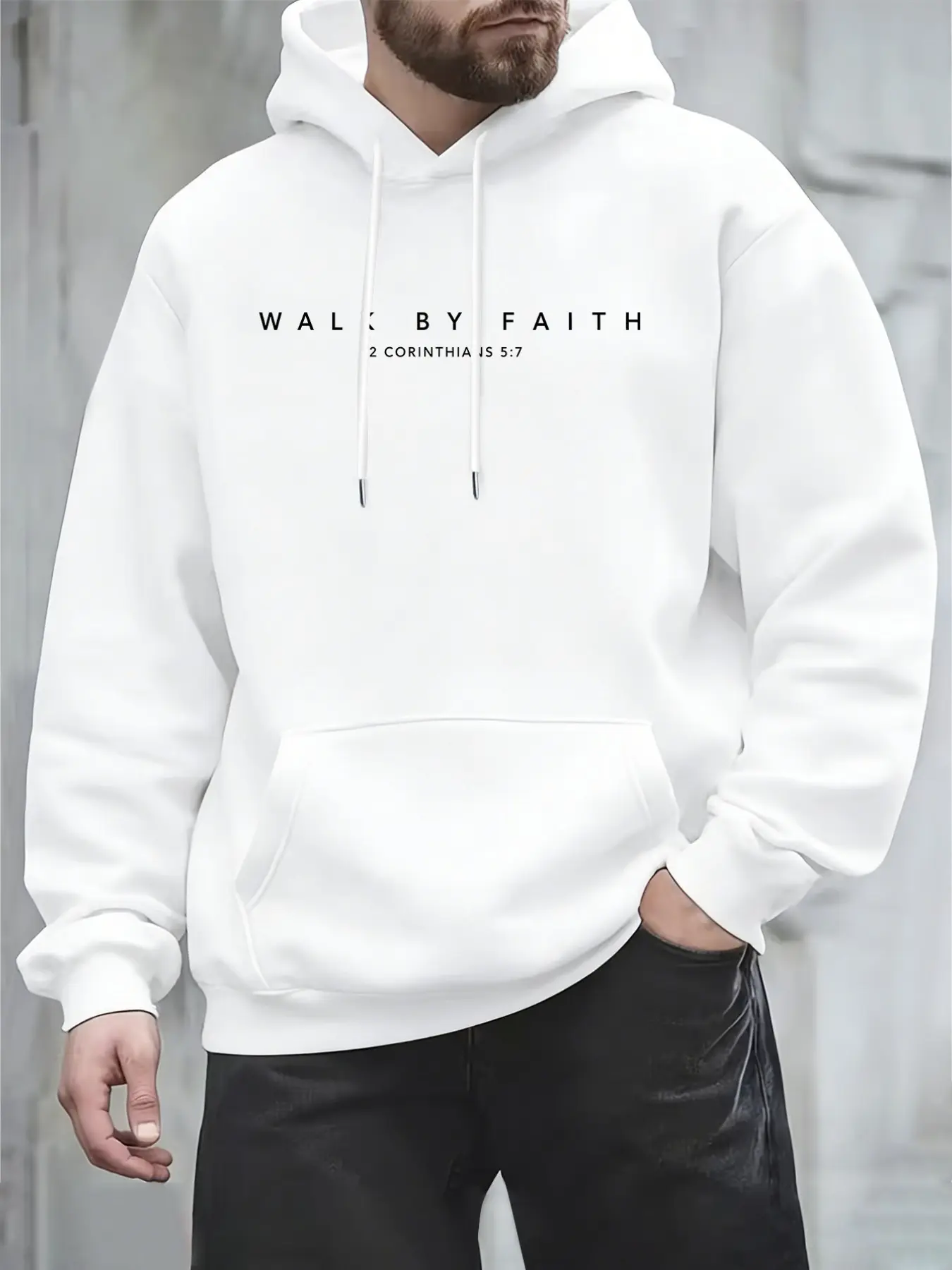 Men's Plus Size Oversized Baggy Minimalist Letter Print Hooded Sweatshirt, Casual Streetwear Hoodie, Casual Long Sleeve Loose-Fit, Fall & Winter Clothing, Plain Surface Unlined
