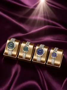 4pcs Blue Couple Watches Set, Perfect Gift for Valentine's Day, Mother's Day, Father's Day, Fashionable Analog Quartz Watch