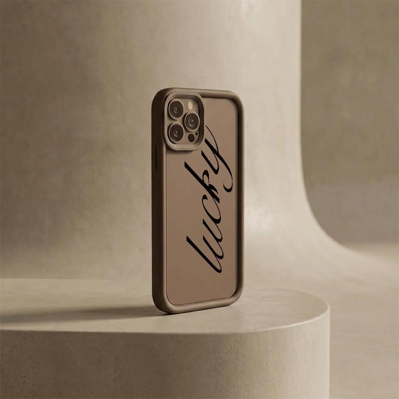 Chic Cursive "Lucky" Script Trendy Minimalist Phone Case for iPhone17/17PROMAX/17PRO/16/15/14/13/12/GALAXYS21/S22/S23/S24 Celestial Eye Layered Phone Case layered drop protection Cool trend BOBOJT1537002