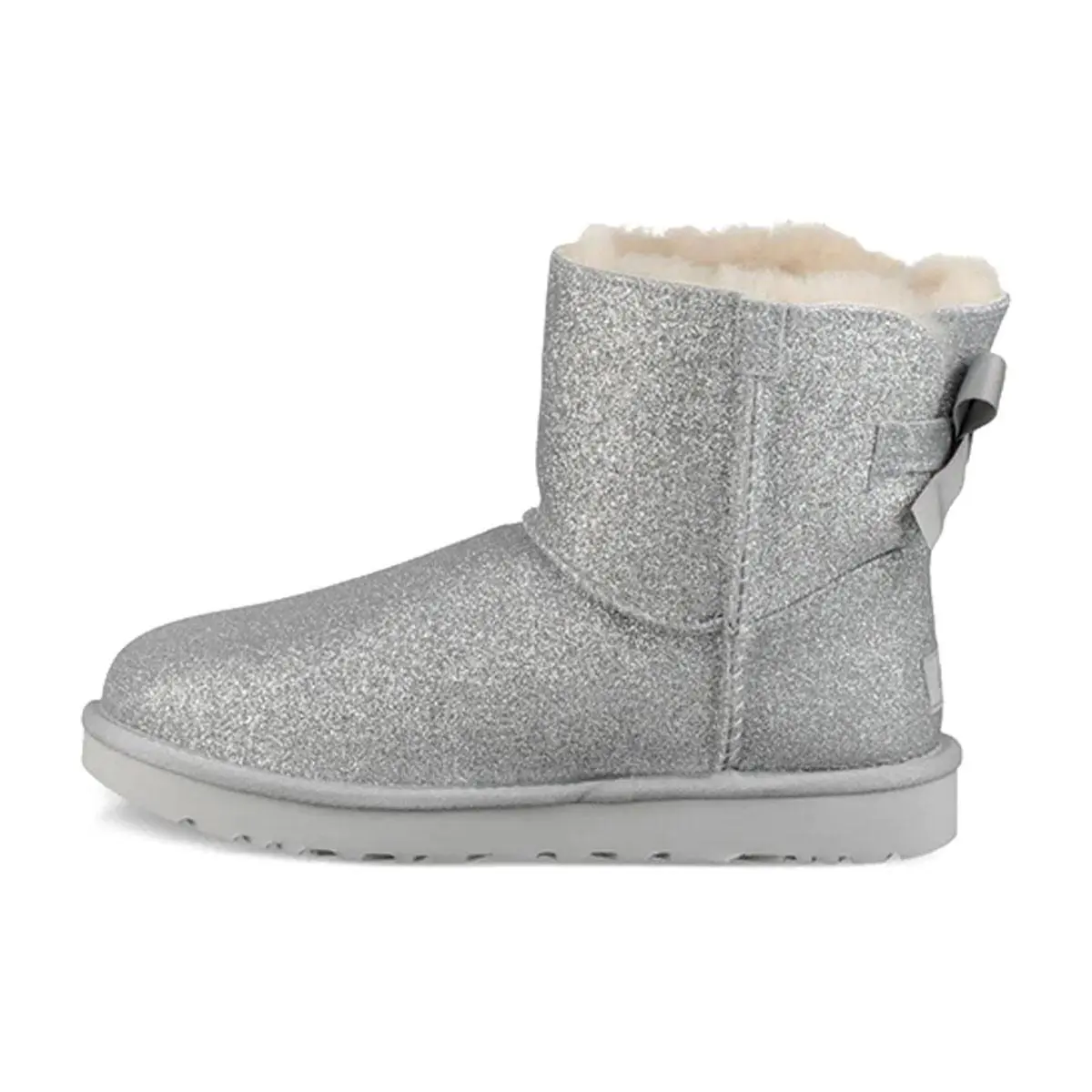 UGG Mini Bailey Bow Sparkle Snow Boots 1100053-SLVR