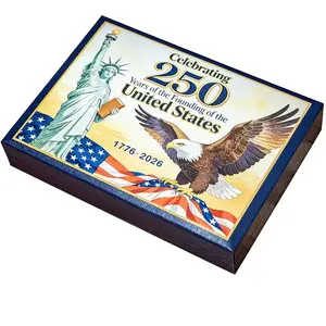 Elegant Usa 250th Anniversary Coin Gift Box, 6pcs 3D Relief Coins, Liberty Statue & Bald Eagle Coins, Perfect Birthday Gift, Sold Out