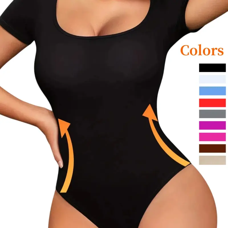 Women's Solid Color Crotchless Shapewear Bodysuit, Faja Shaper Bodysuit, Casual Comfy Tummy Control Butt Lifting Shaper, Ladies Shapewear for All Seasons Underwear, Abdomen Control Bodysuit, Shapewear Garment