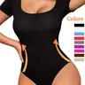 Women's Solid Color Crotchless Shapewear Bodysuit, Faja Shaper Bodysuit, Casual Comfy Tummy Control Butt Lifting Shaper, Ladies Shapewear for All Seasons Underwear, Abdomen Control Bodysuit, Shapewear Garment