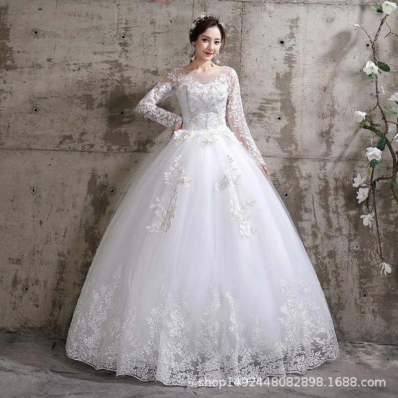 Bride sleeves, wedding dresses for weddings, slim fit, plus size, minimalist, Huqiu