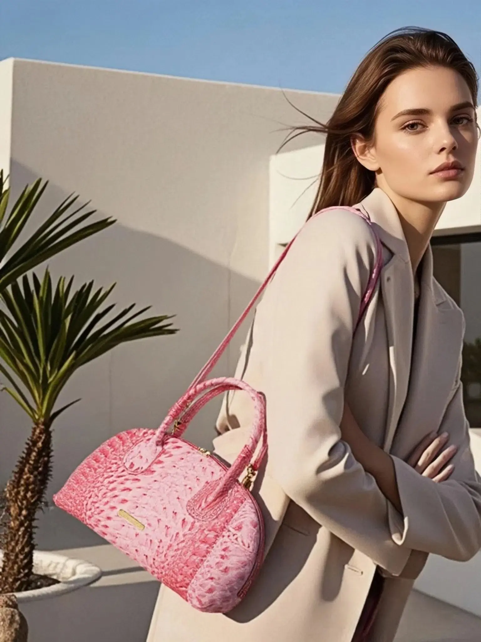 Women's Colorblock Crocodile Pattern Handbag, Fashion Large Capacity Shoulder Crossbody Bag, Stylish Shell Design, All Seasons