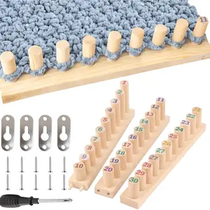 46 Inch Wooden Chunky Yarn Loom - for Chunky Blanket with Numbered Pegs, Easy-to-Use Knitting Blanket Loom for Beginners, DIY Enthusiasts, Ideal Handmade Gift for Chunky Knitting Lovers