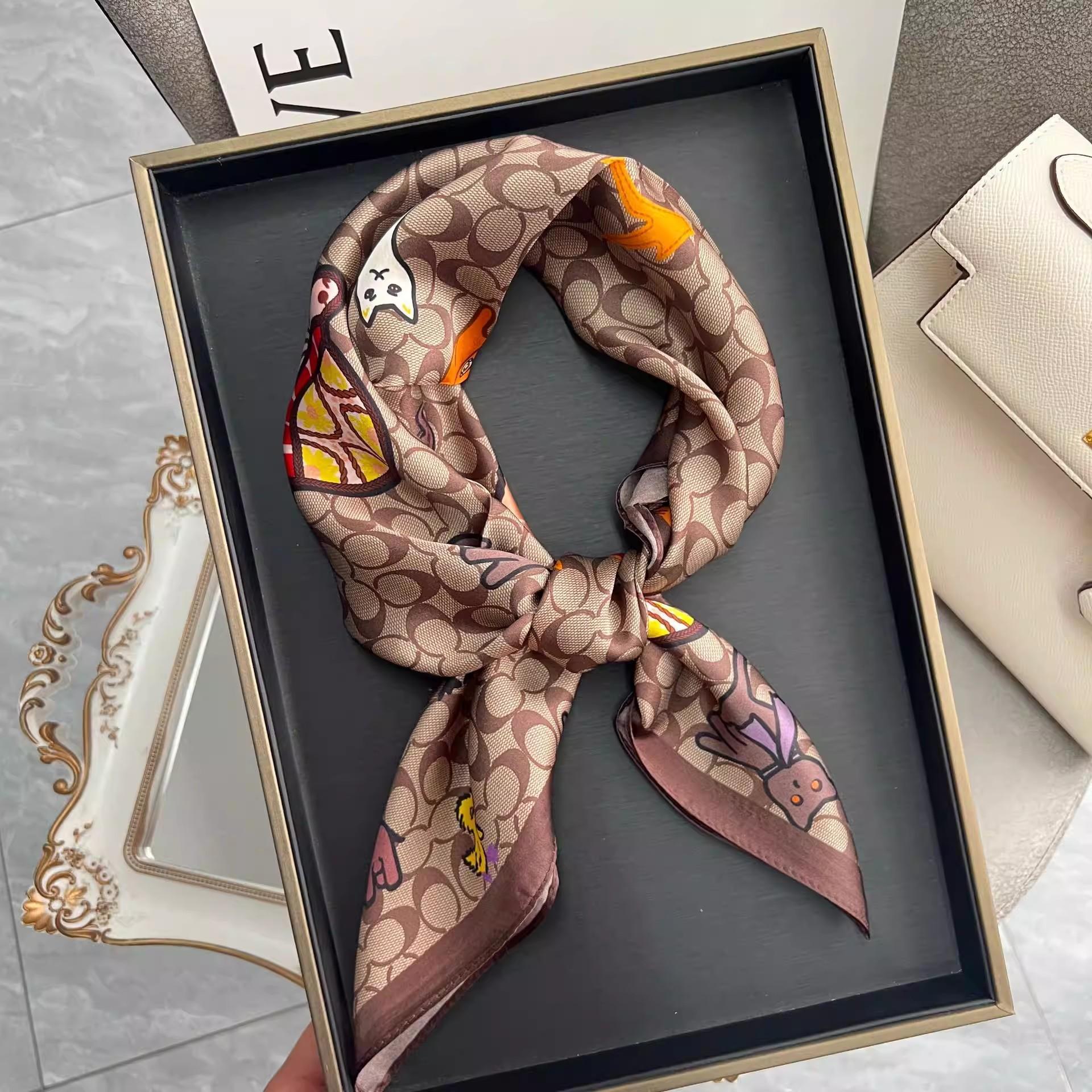 Women's Square Scarf, Silk Scarf, Women's Summer Thin Sunscreen, Spring and Autumn Women's Headscarf, Baotou Scarf, Tie Bag, Hairband, Belt, Shawl, Face Mask