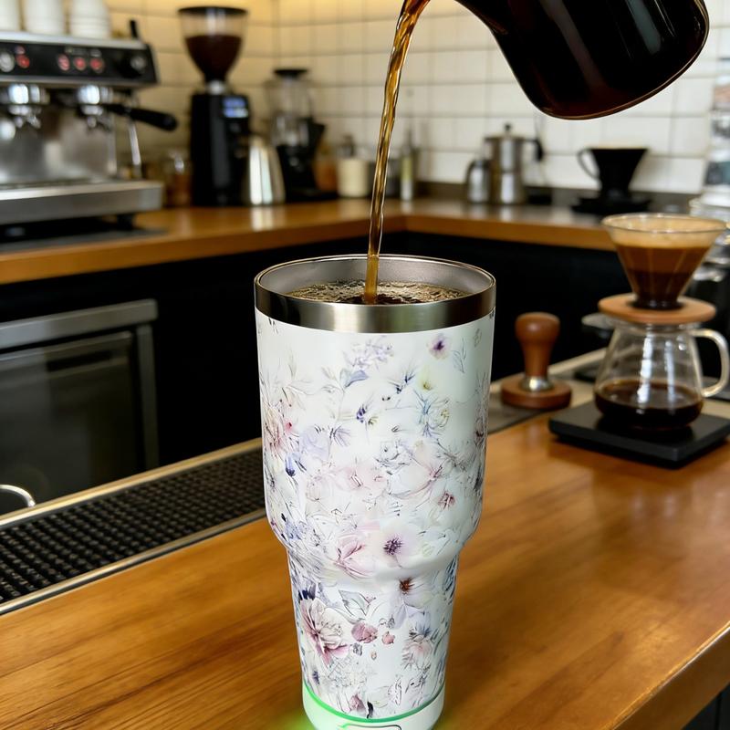 30 Oz Insulated Cup with Bluetooth-compatible Mini Speaker, Large Capacity 900ML Ice Bucket, Detachable Rechargeable Player, Thermal Mug for Hot & Cold Drinks