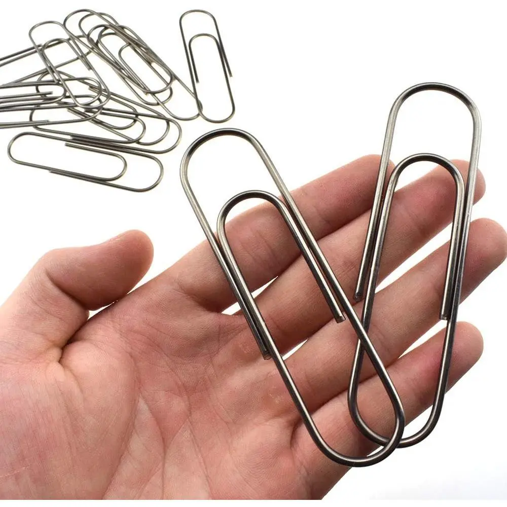 Paperclips 4 inch (100mm)  Paper Clips Sturdy Bright Black Vinyl Coated   Tearing The Pages for Bookmark Organize  Office School 14 Pack