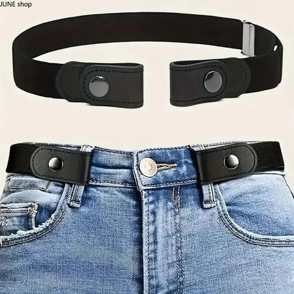 Unisex No-Buckle Elastic Waist Belt - Plain, Soft Adjustable, All-Seasons Traceless Comfort Fit for Jeans and Pants, Elastic Band, Comfortable