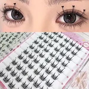 Directly Applied False Eyelashes, 60 Pcs, C Curl, Dense Style, 10-12mm Length, 0.07mm Thickness, Self-Adhesive, Easy to Adjust, Vivid Makeup