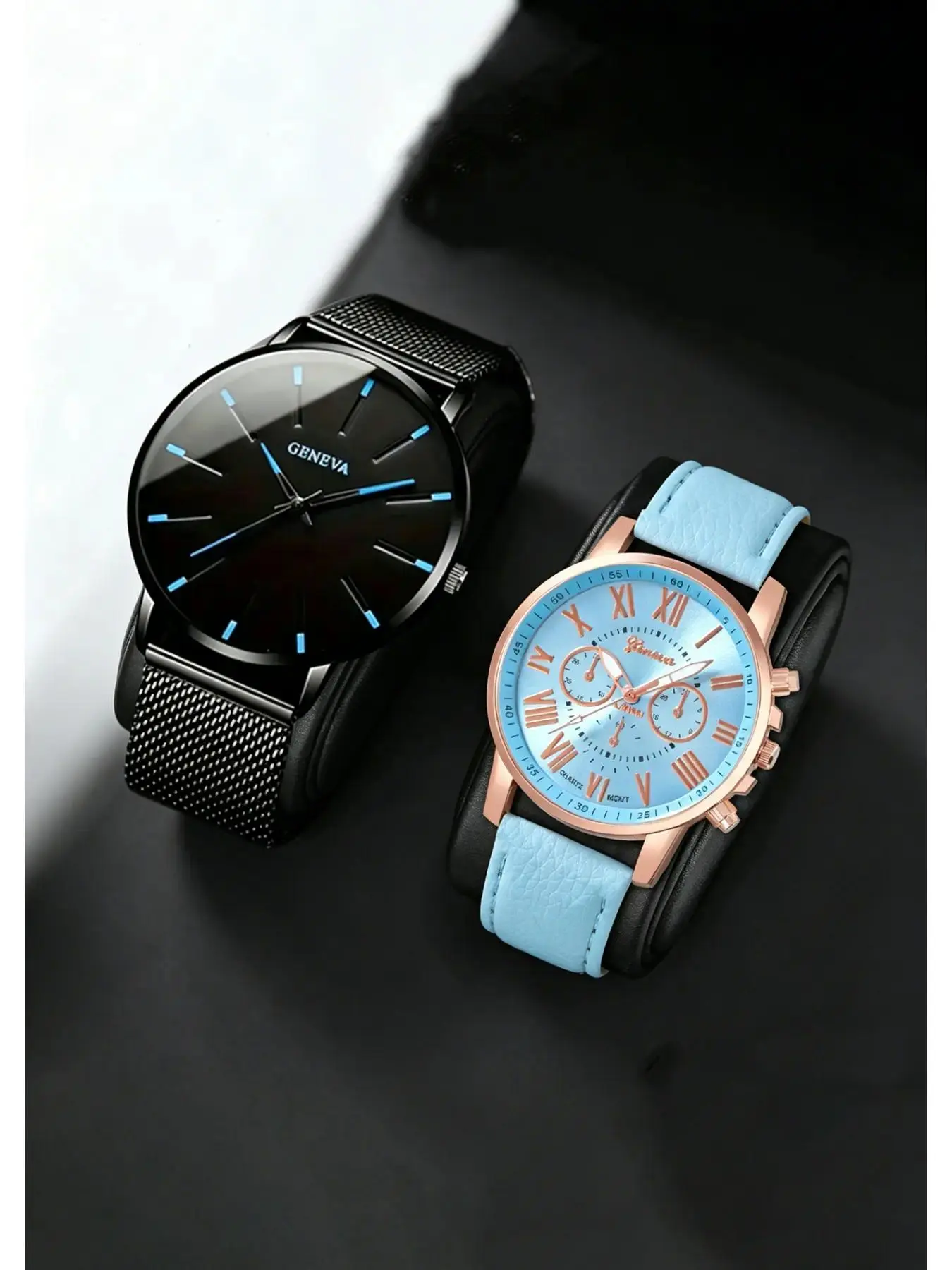 2 Pcs Couple Quartz Watches - Minimalist Dial Fashion Watch Set, an ideal choice for birthday gifts and holiday occasions, perfect for Valentine's Day and students to wear.