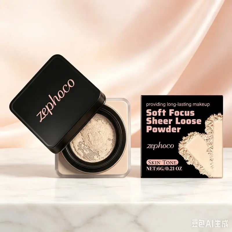1‑Pack Skin‑Tone Soft‑Focus Loose Powder, Natural Lightweight Breathable Setting Powder, Refreshing Non‑Greasy Tinted Face Powder