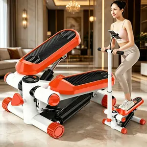 Carbon Steel Mini Stair Stepper - Compact Pre-Assembled Metal Fitness Machine with Adjustable Height, Resistance Bands, Phone Holder, Mat, 330 lbs Capacity for Home Leg Training & Small Space Storage Portable Gym Equipment