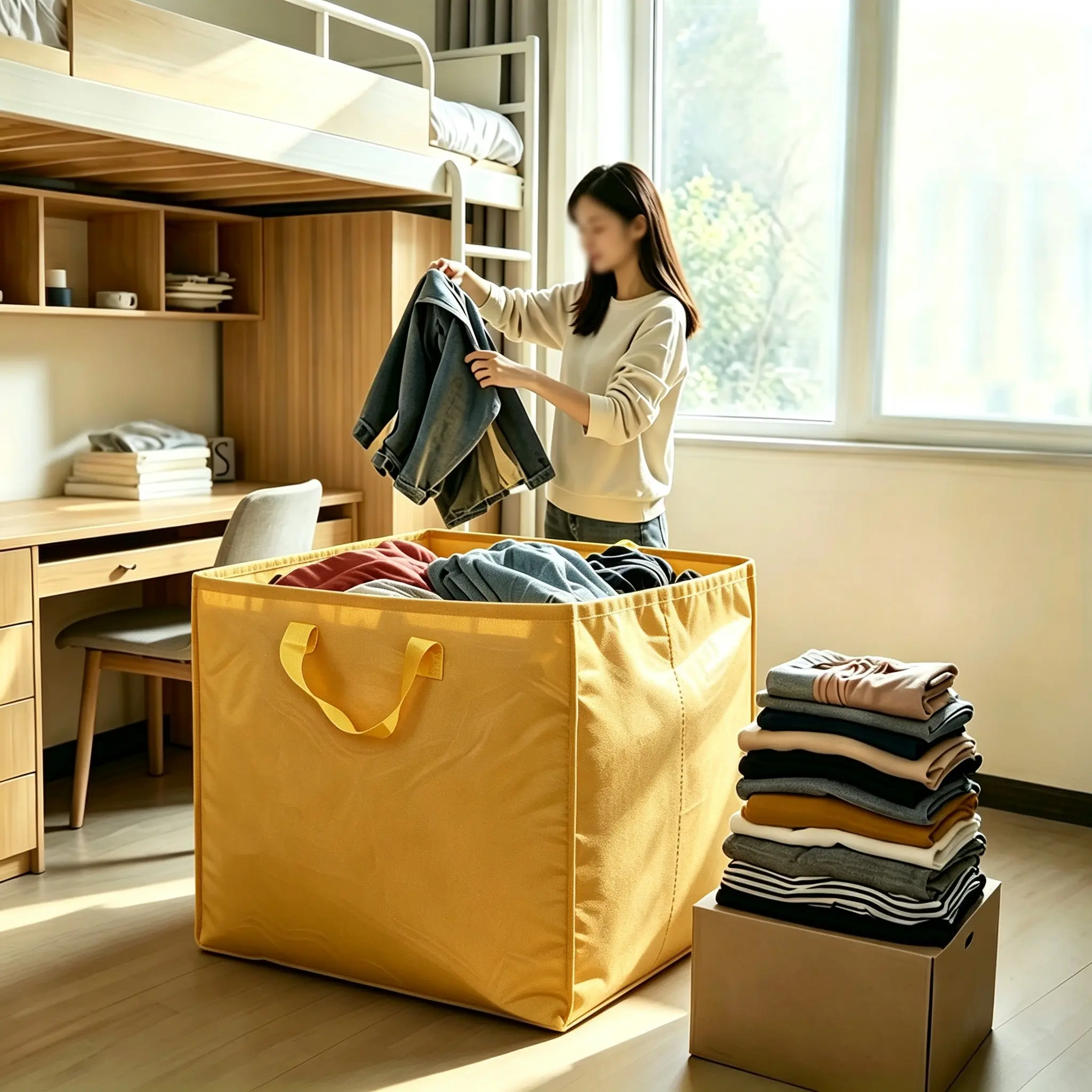 240L large-capacity thickened moving bag with reinforced handles – heavy-duty waterproof storage and organization bag, foldable and portable design, suitable for college dorms, homes, offices, and travel, making it an ideal gift for students and professio