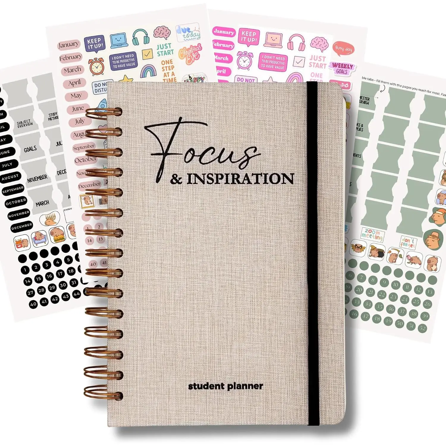 Student Planner – Undated A5 Study System for Neurodivergent Teens & College Students | Executive Function, 20+ Study Tools, Stickers |
