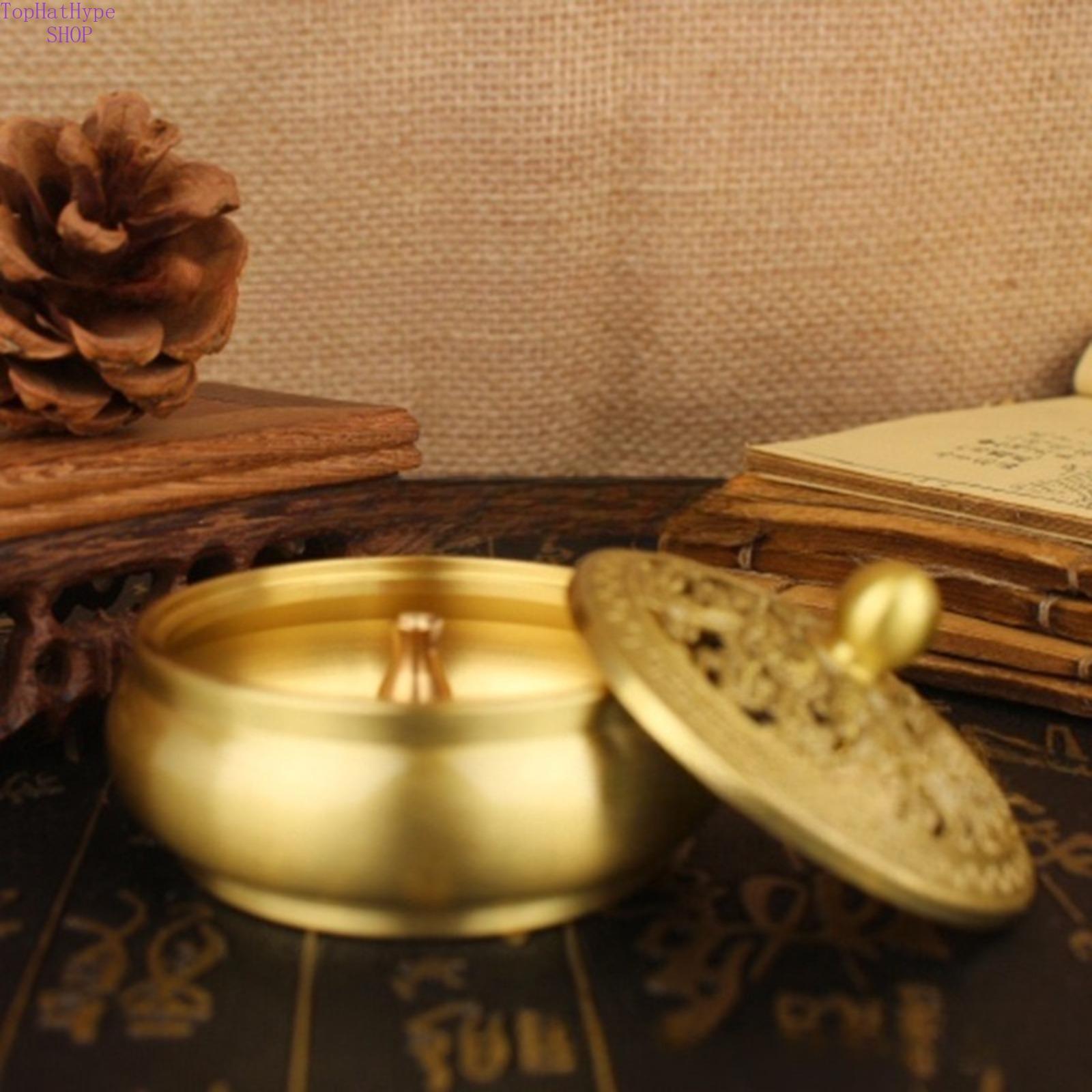 Vintage Brass Incense Burner with Double Fish & Dragon Phoenix, Chinese Style Zen Home Decor, Creative Tea Ceremony Ornament for Indoor Use