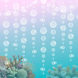 Bubble Garland White Bubble Decorations Decor - Pre-Assembled  Bubble Decor, 4 Strands 26ft Bubble Wall,  Party Decorations for Wedding,  Shower, Birthday Decorations, Under the Sea