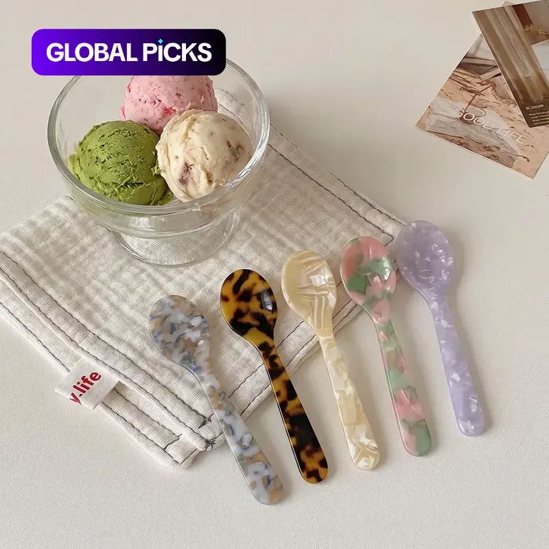 1pc/5pcs Ice Cream Scoop, Dessert Spoon, Ice Cream Spoons, No Precious Metal Plating, Ideal for Serving Treats, Perfect for Home Use, Utensils #GLOBAL PICKS