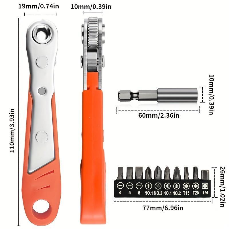 Right Angle Screwdriver Set, Mini Ratchet Screwdriver Set, Multifunctional Screwdriver Set for Small Spaces