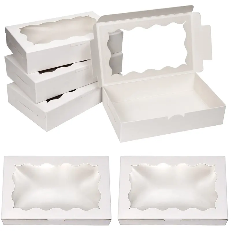 Bakery Cake Box, 10/20pcs Bakery Box with Clear Window, Gift Box for Baking Gifts, Cookies, Chocolate, Cake, Pastry