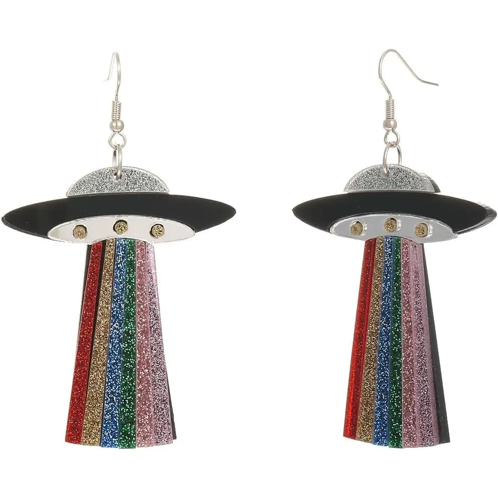 80s 90s Earrings for Women | Fun UFO Alien Earrings Space Earrings for Women