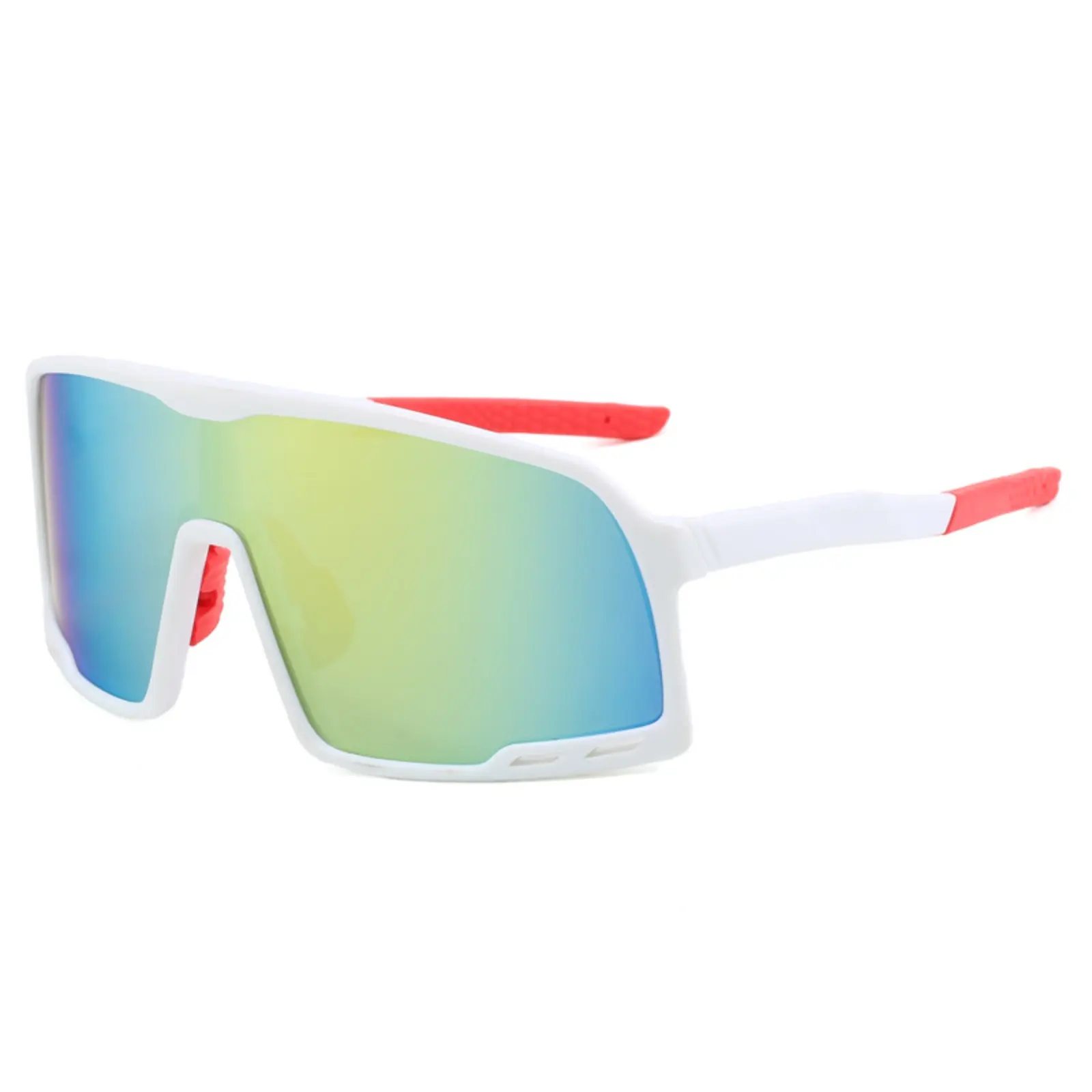 Polarized Sports Sunglasses for Men Women Cycling Glasses White Frame Mirrored Shield Running Eyewear UV400 for Bicycle Baseball Fishing Outdoor