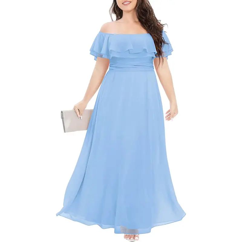 Light blue Plus size Formal dresses - TikTok Shop