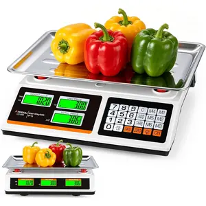 1g Resolution Price Computing Scale with -Sided Display, 88lb Commercial  Kitchen Scale with Preset Price , Plug-in or rechargeable,for Produce, Farmers Markets, Meat(Not for Trade)