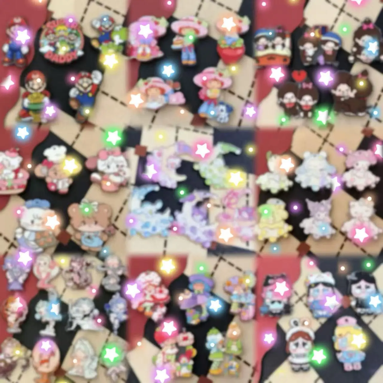 Ltty-T14-Mix Styles Cartoon Embossed Printed Acrylic Pendants 2pcs/bag