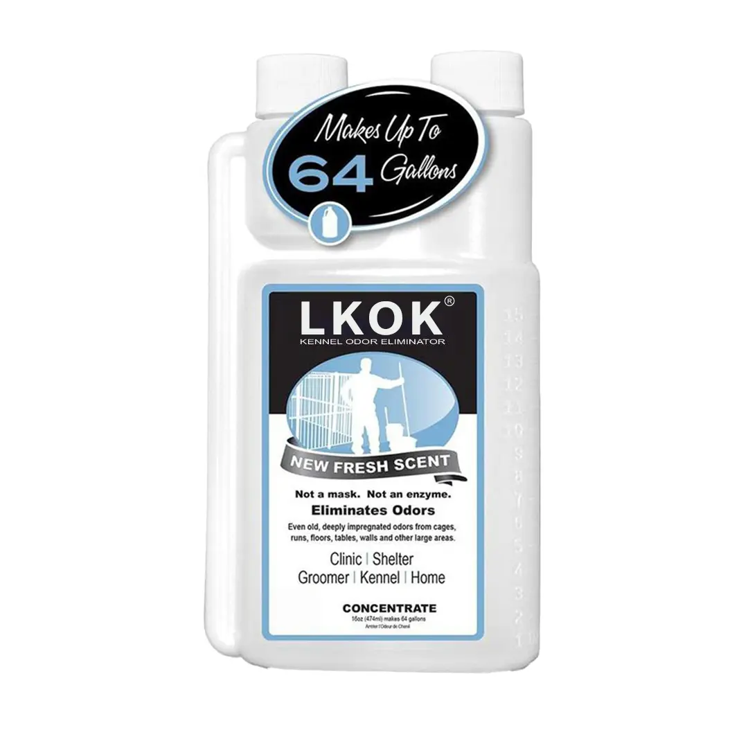 LKOK 16oz concentrate - Kennel Odor Eliminator - LKOK dog odor eliminator - odor eliminator for pets - Non-Enzymatic Formula Safe for Small Pets & Children - cat stuff for indoor - dog odor eliminator - advanced odor control - pet odor eliminator for home