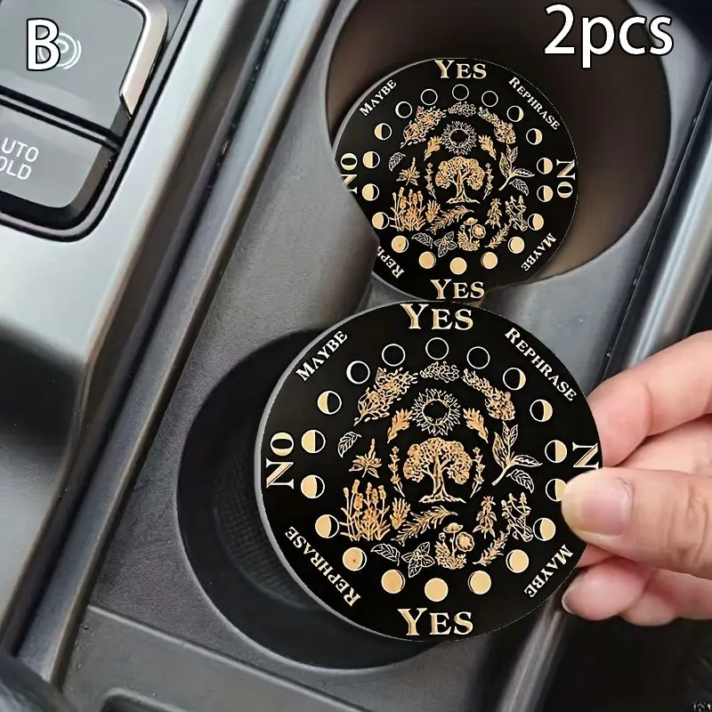 Round Silicone Coasters Heat Insulation Non Slip Drink Mats Waterproof Dustproof Cup Holder Pads Multi-Purpose For Car Cup Holders Home Dining Table Tea Cups Coffee Mugs Auto Interior Decor Accessories