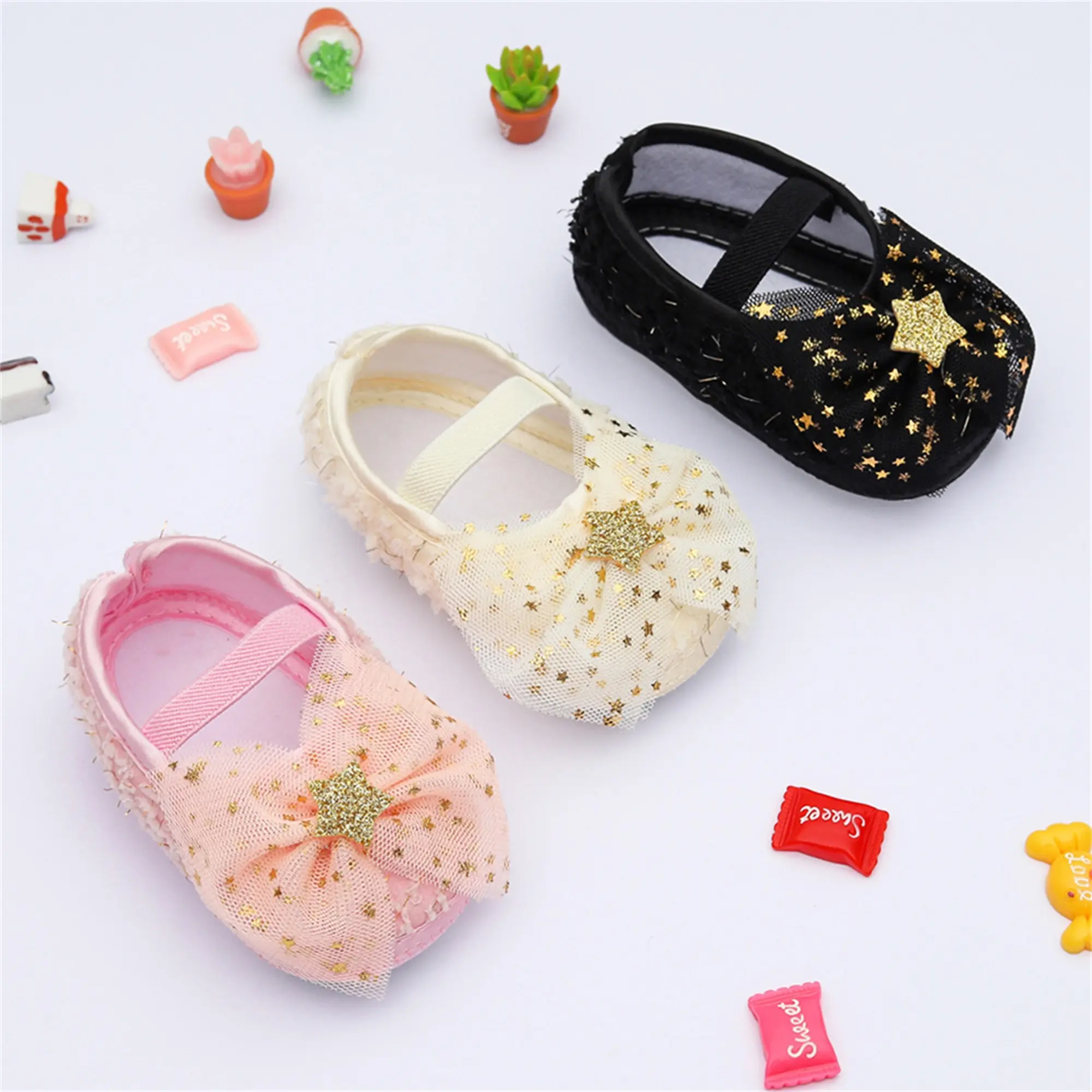 Baby Mary Jane Flats Infant Newborn Girls Dress Shoes Lace Bowknot First Walker Princess Shoes