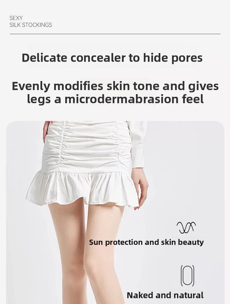 New Fashion Net Red Pineapple Pantyhose Anti-Run Tights Sheer Skin Color Invisible Spring Summer Thin Any Cut Light Leg Tights Black Socks