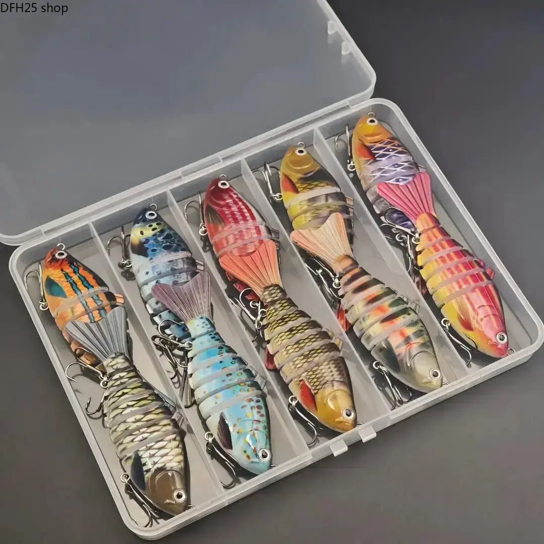 Multi Jointed Swimbait Fishing Lure Set for Freshwater and Outdoor Angling, Slow Sinking Hard Baits with Realistic Swimming Action