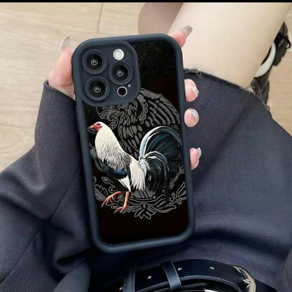 Mexican Rooster Gamefowl Phone Case for iPhone 17 Pro Max 16 E 15 14 Plus 13 12 11 & Samsung S21 - S26 Ultra Plus, Cool Creative Rooster Pattern Shockproof Silicone Protective Softcase