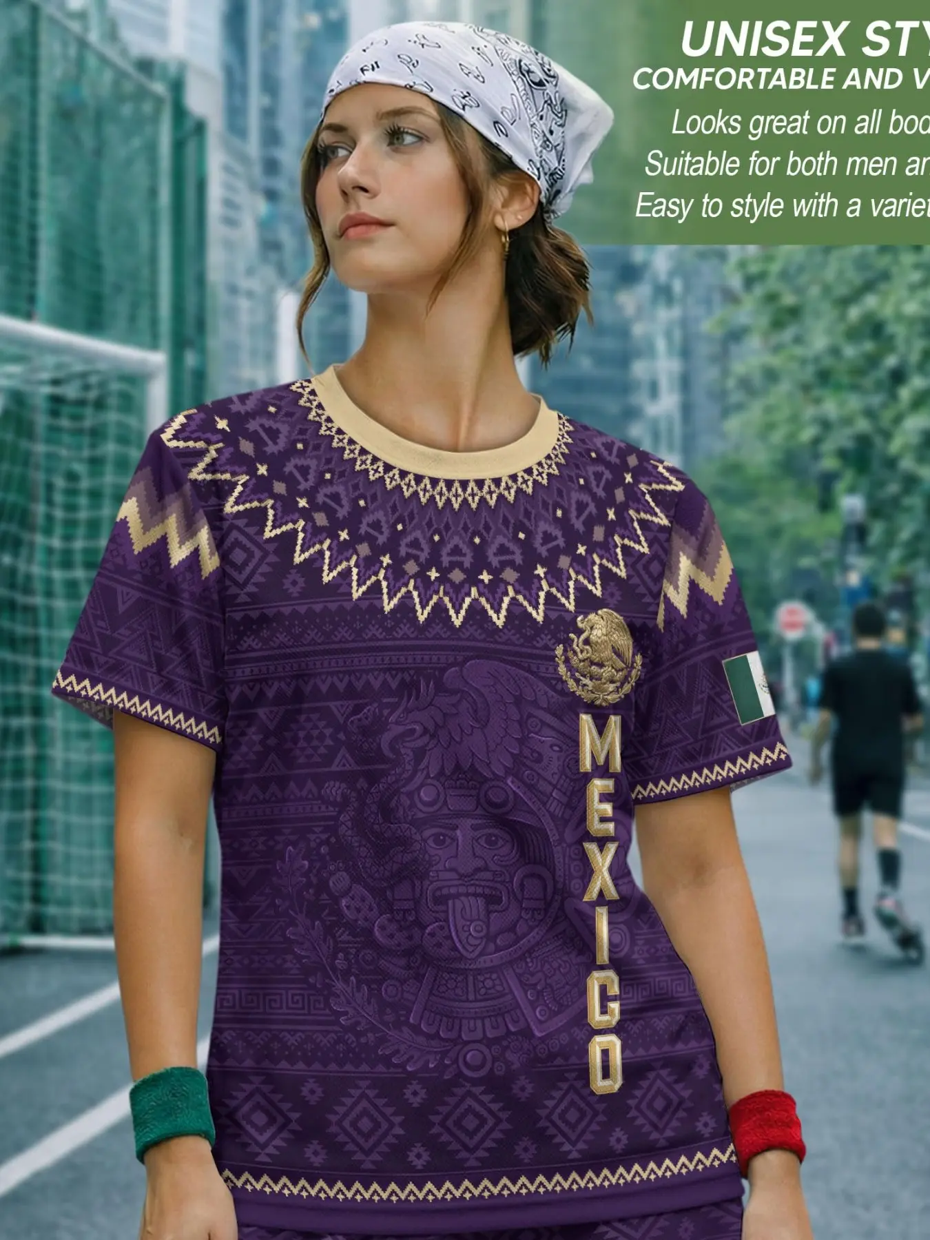 Mexican Style Men's Soccer Jersey, Comfortable Sports T-Shirt, Outdoor Training Casual Top, Ideal for Matches and Daily Wear