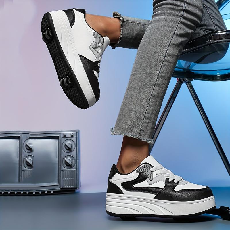 Retro Roller Skate Sneakers - Versatile, Detachable Wheels Outdoor & Streetwear, Comfortable, All-Season
