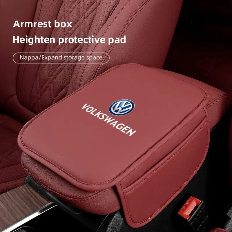 Car Armrest Mats Arm Rest Cushion Interior Accessories For VW GTI Polo Golf Passat Touareg Jetta Tiguan Taos ID.3 ID.7 Atlas Amarok ID.5 ID.4 Arteon Variant Taigo Nivus Caddy Virtus CC Touran Sharan Beetle Scirocco Multifunctional Armrest Mat