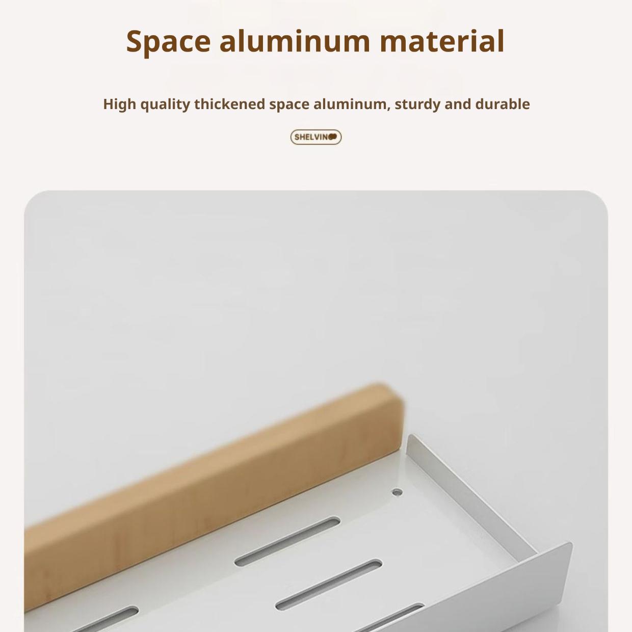 Wooden Wall Mounted Storage Rack No Drilling Required