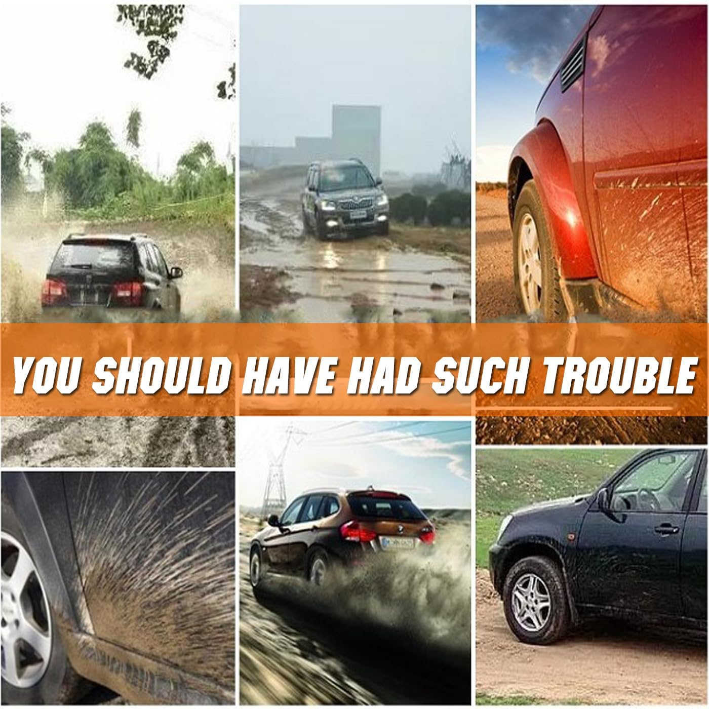 Universal Mud Flaps Fits SUVs/MPVs, Not Full-Size SUVs- Standard Size 4- Soft Glue Fenders Splash Guards Set, Heavy Duty Flexible Mudflaps, Dirt/Slush Protection- Black with Logo Cool Universal Mud Flaps Fits SUVs/MPVs, Not Full-Size SUVs- Standard Size 4- Soft Glue Fenders Splash Guards Set, Heavy Duty Flexible Mudflaps, Dirt/Slush Protection- Black with Logo Cool