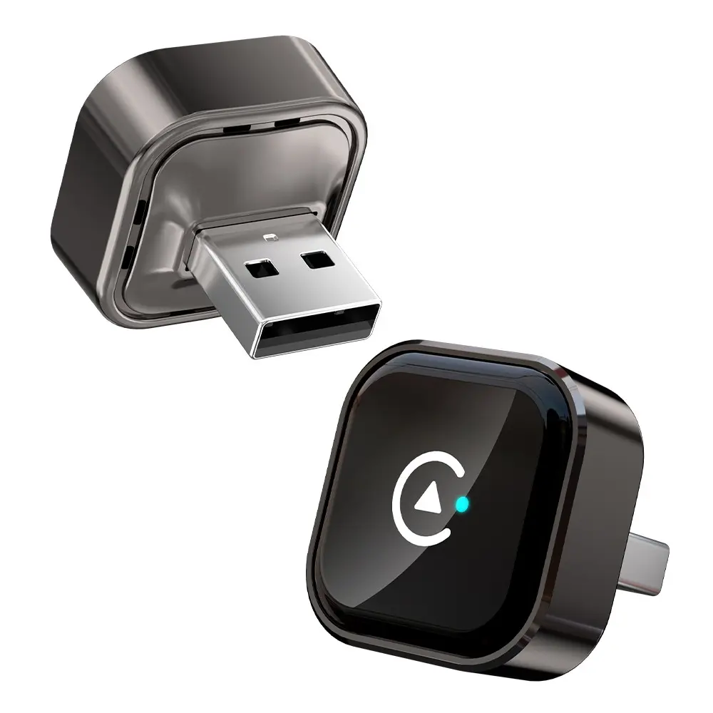 2026 Latest Wireless Carplay Adapter, 2 in 1 Compatible with iPhone & Android, Plug and Play, Fast Connection, No Delay
