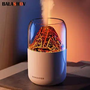 USB Powered Aromatherapy Diffuser, Volcano Humidifier with LED Colorful Atmosphere, Suitable for Home, Office, Car and More