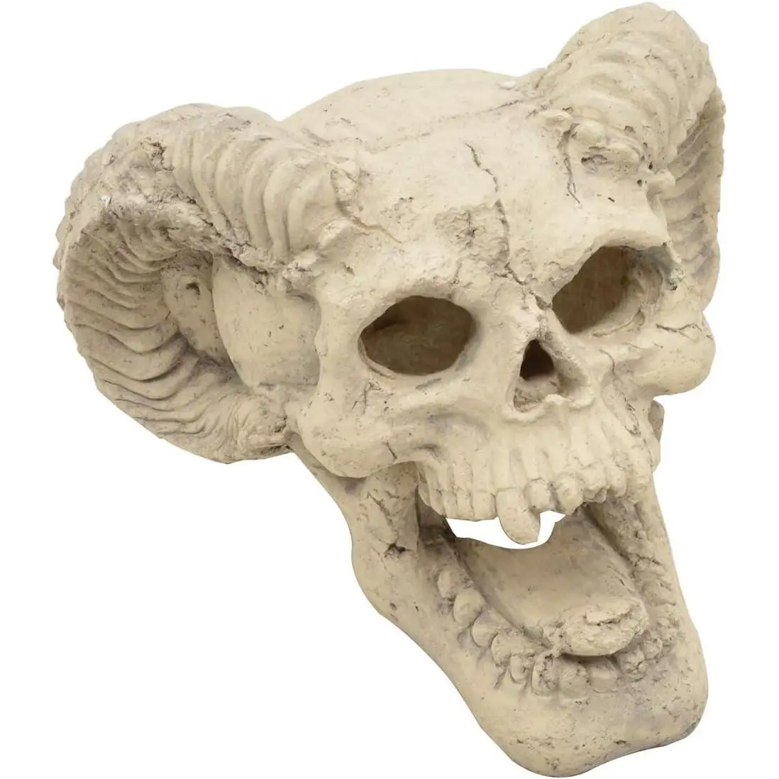 Demon Skull Gas Log Fire Pit Decoration - Indoor Fireplace Accessory, Outdoor Campfire Accent, Halloween Party Decor, Room Decorations