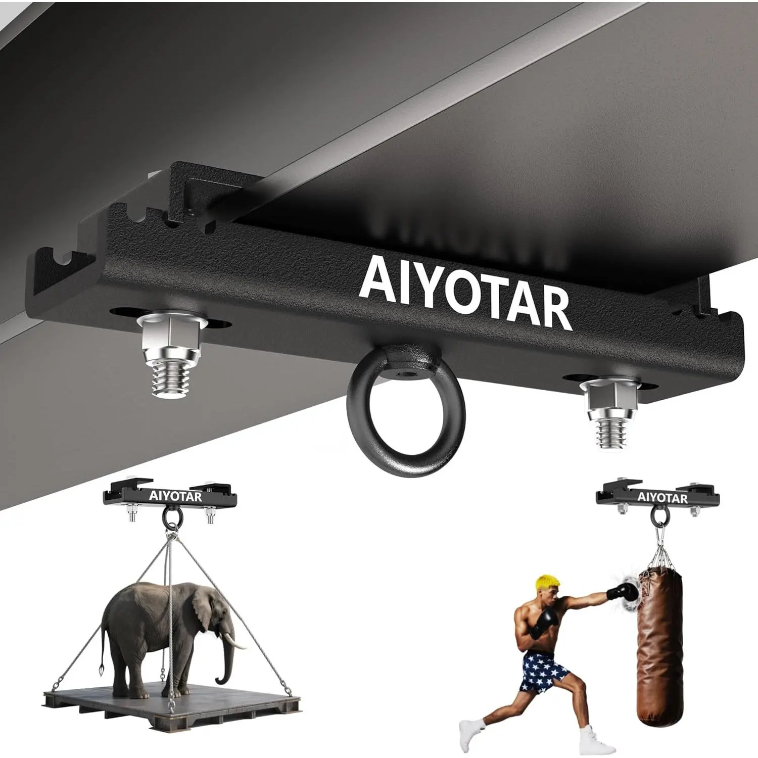 I Beam Clamp Hanger Mount, Heavy Duty Steel Beam Clamp, Heavy Punching Boxing Bag Hanger 5600LB Maximum Bearing Capacity H beam clamp hanger for Boxing Muay Thai MMA Training Gym Swing Trapeze Hammock