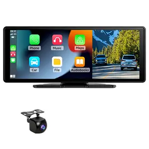 Venbes 10.26-Inch Car Multimedia Player, Wireless Carplay Android Auto, 4K HD Dash Cam, Dual Cameras, Mirror Link, BT, Aux, TF Card