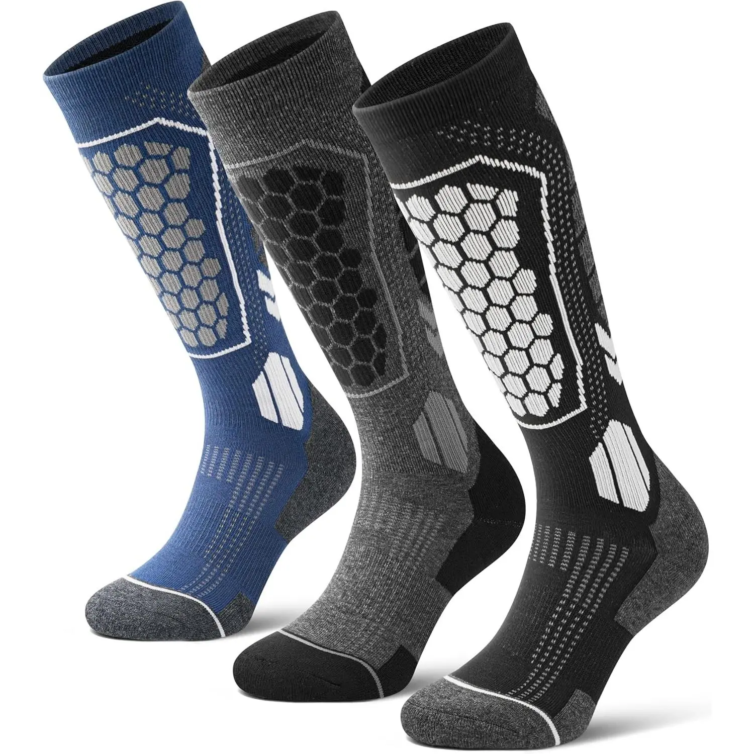 Merino Wool Ski Socks For Men & Women, Skiing, Snowboard, Hunting, Over The Calf Winter Warm Socks, 2/3 Pack